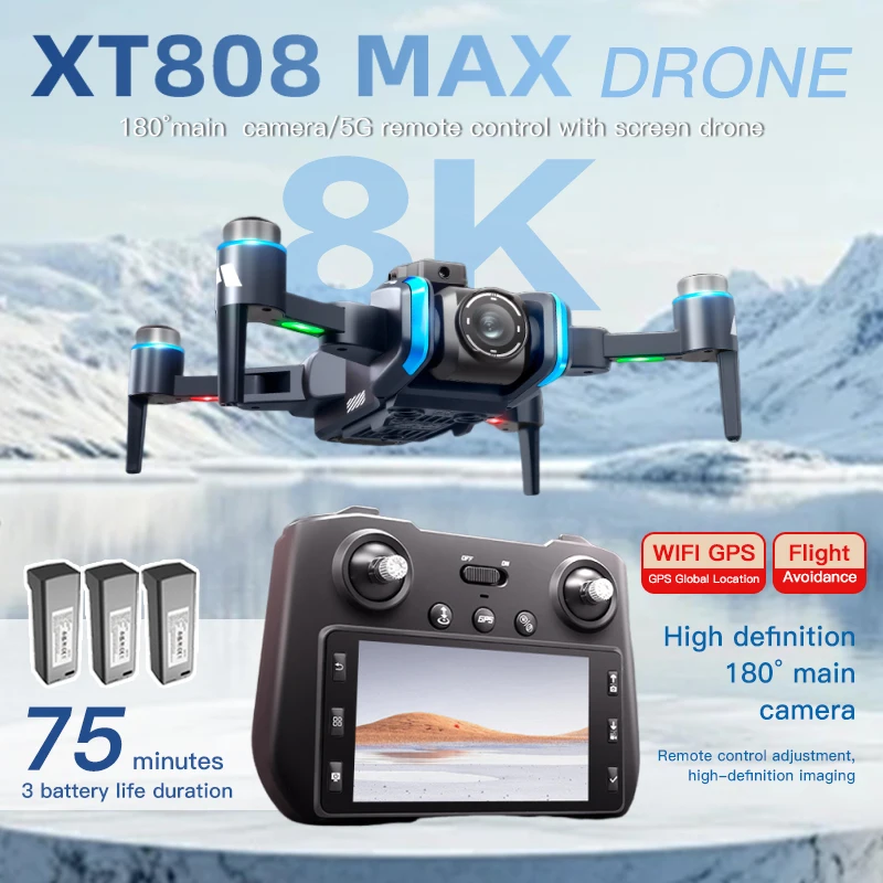 Drone Multispectral - XT808 GPS Drone Professional 8K HD