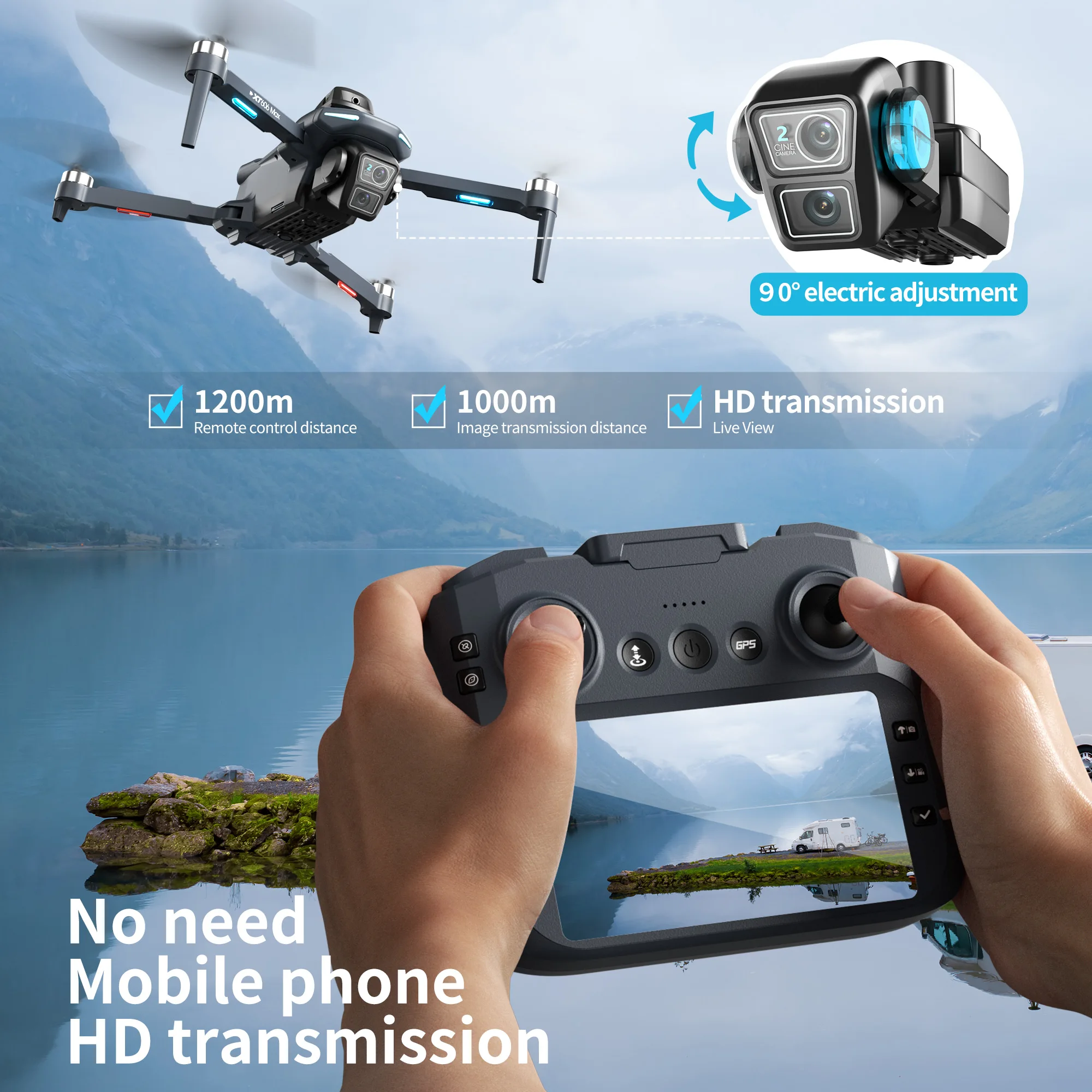 Original XT606 MAX GPS Drone 4 - Drone Surveying review and price